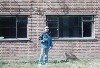 Tim standing outside of his former room in barracks 754