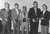 1989 81 SPS Peacekeeper Challenge Pistol Team, L-R:  Bob Fralick, Scott Clark, Jorge Gallegos, Steve Lazarus, MGen Anderson, 3AF Commander.
